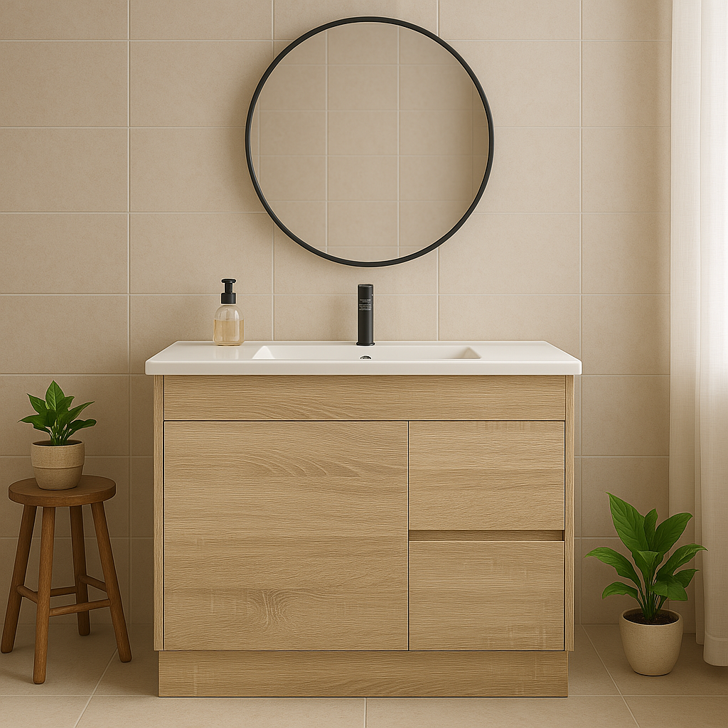 Tobi 750RA1 Freestanding 460mm Vanity Natural Timber & Oak Finish