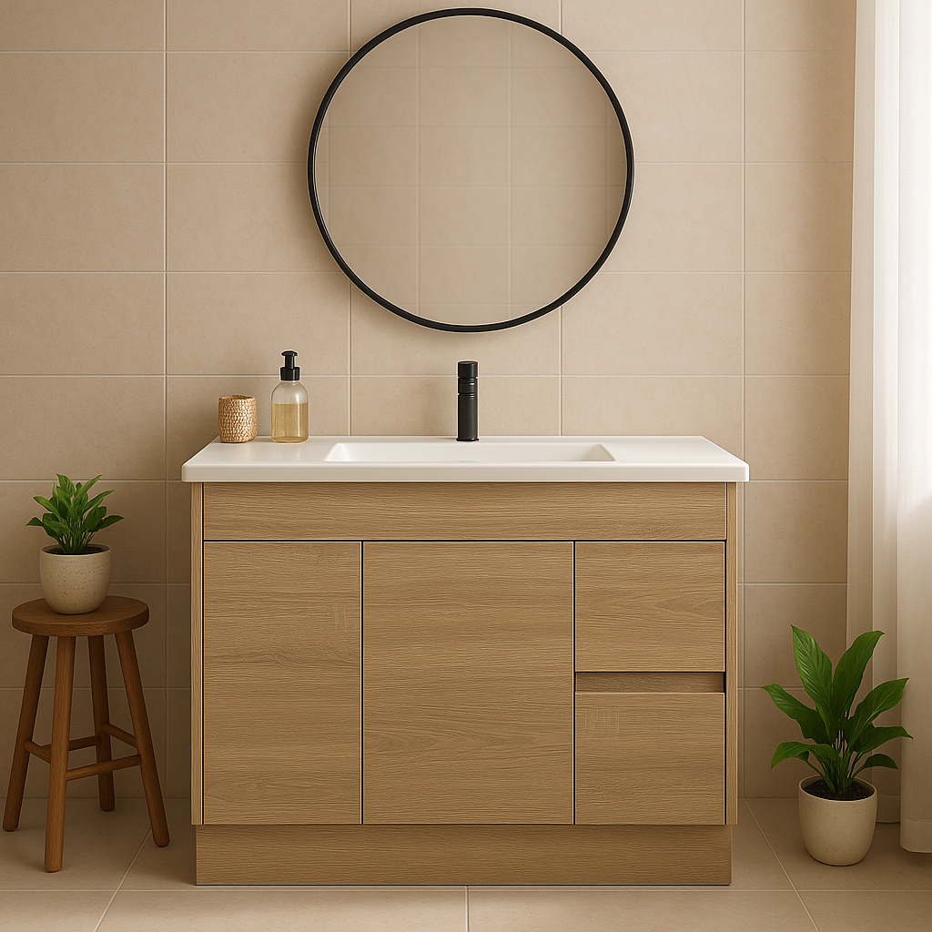 Tobi 900RA1 Freestanding 460mm Vanity Natural Timber & Oak Finish