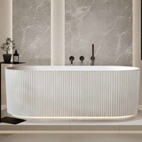 Trina 1700mm Freestanding Acrylic Bath – Premium Fluted Design in Gloss & Matt White
