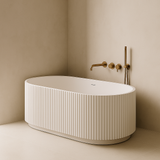 Trina 1700mm Freestanding Acrylic Bath – Premium Fluted Design in Gloss & Matt White