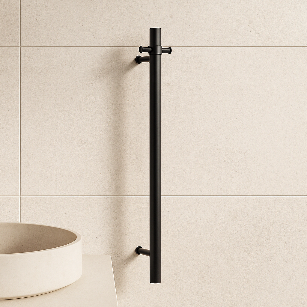 Vertical Heated Towel Rail 900mm – Matte Onix Black