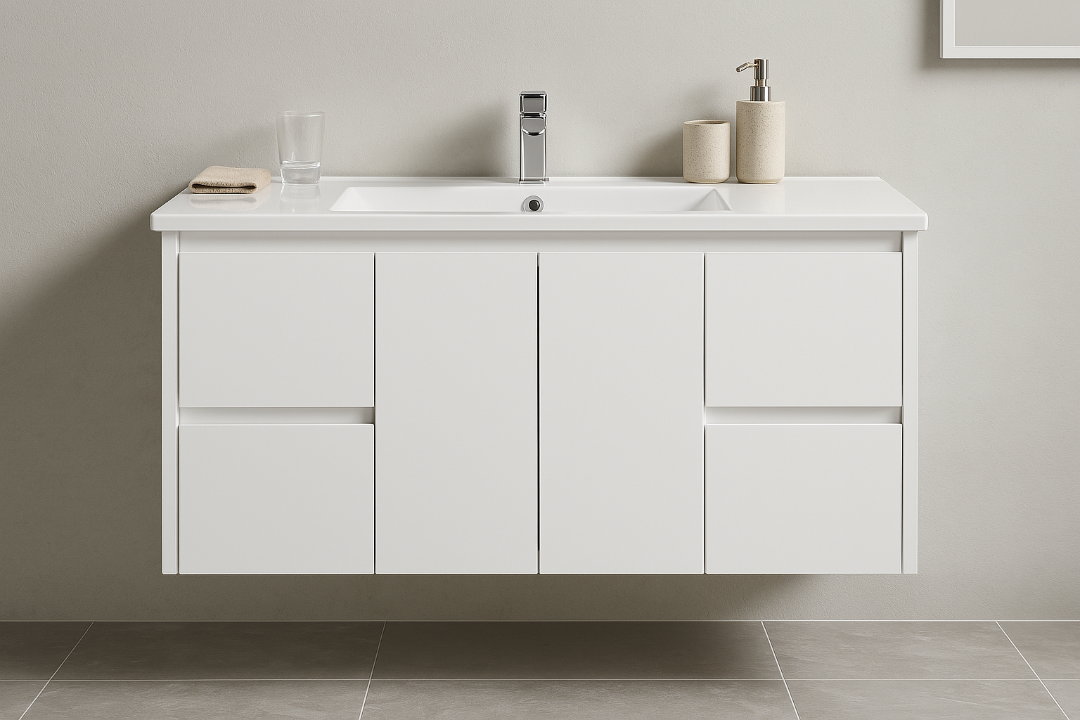 Willow 1200W Willow 1800W Vanity  Wall Hung 460mm Vanity – Gloss or Matt 2-Pack Finish with Soft Close Drawers