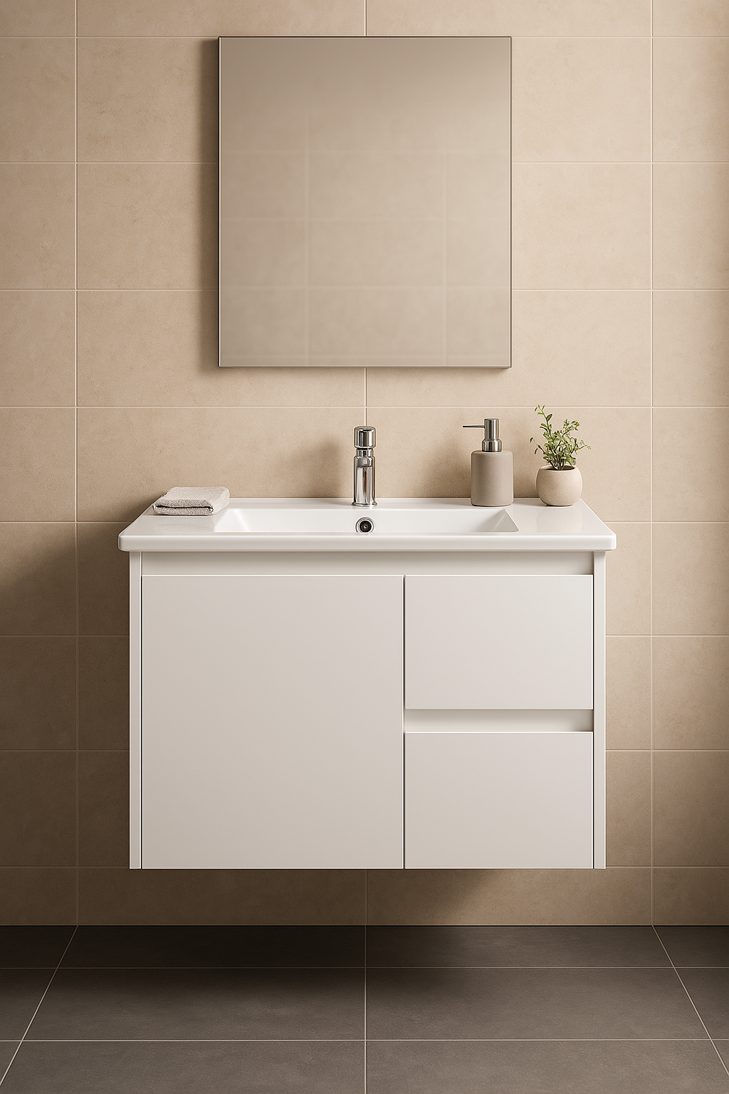 Willow 750W Vanity Wall Hung 460mm Vanity – Gloss or Matt 2-Pack Finish with Soft Close Drawers