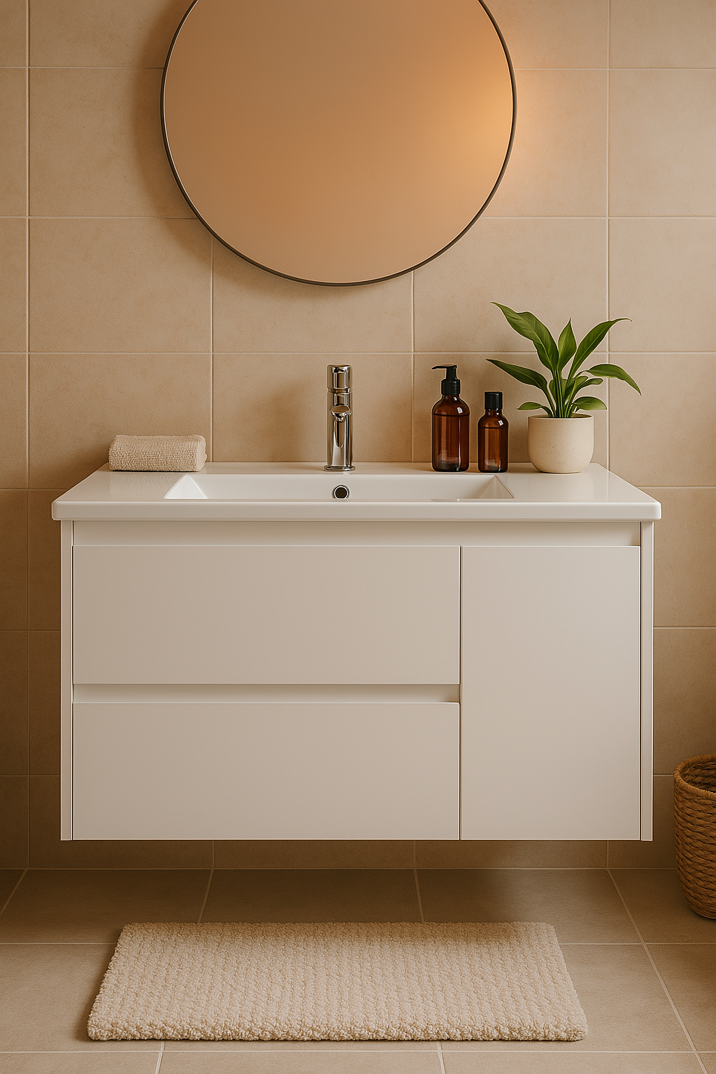 Yoko 1200W Wall Hung Vanity 460mm  – Gloss or Matt Finish with Premium Soft Close Drawers