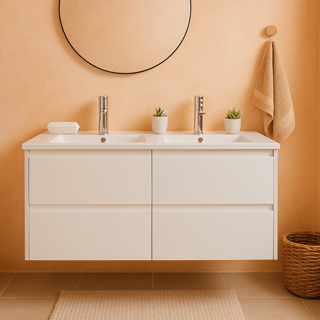 Yoko 1500DW Wall Hung Vanity 460mm  – Gloss or Matt Finish with Premium Soft Close Drawers