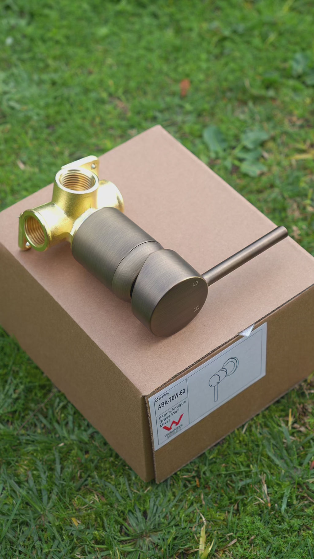 Seville Antique Brass Wall Mixer 80mm