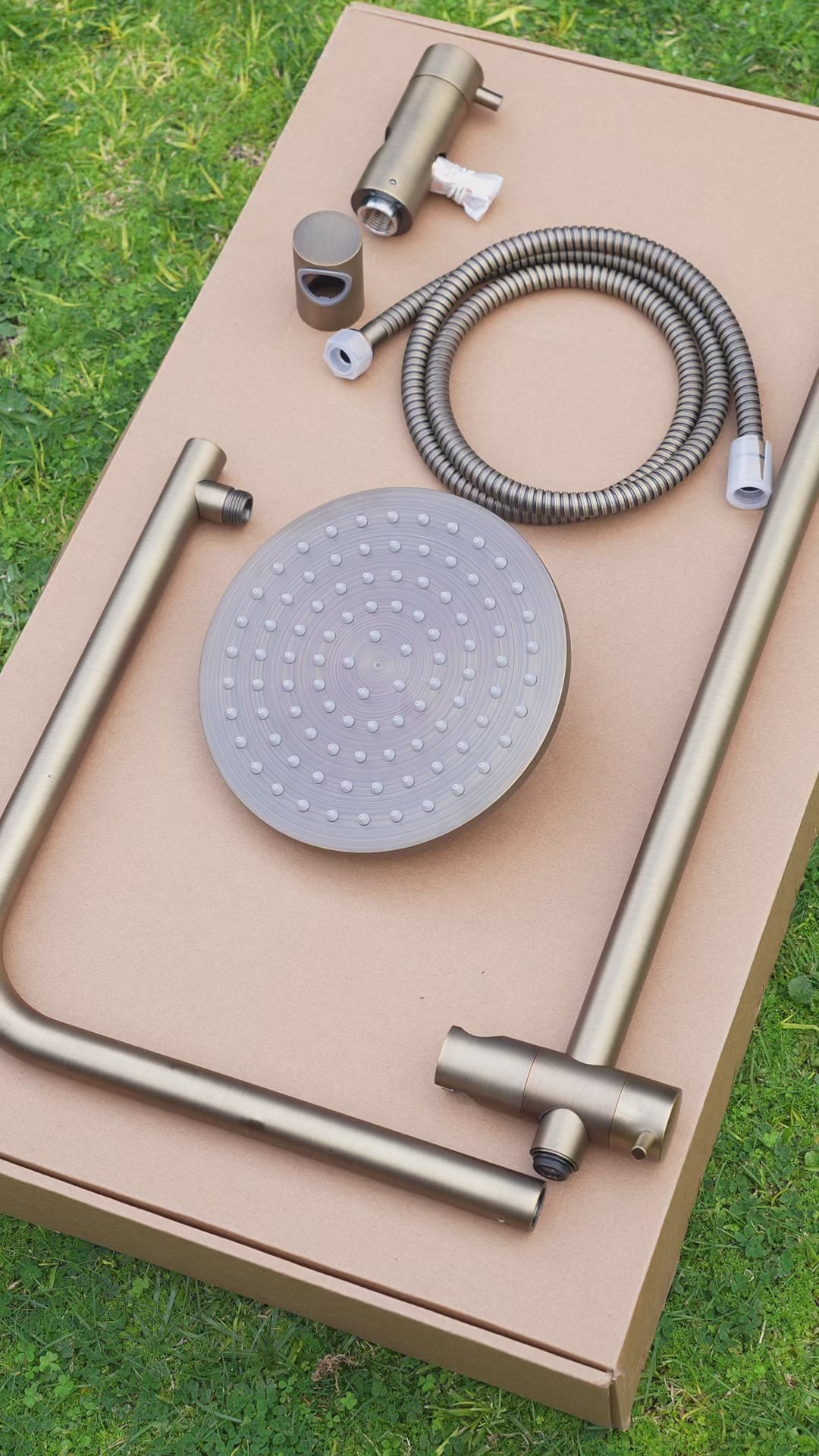 Seville Antique Brass Dual Shower Unit with Diverter