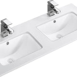 1200mm Double Bowl Vanity Top – Twin Ceramic Basins with Tap Holes