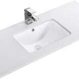 1200mm Single Bowl Vanity Top – Gloss White Ceramic Basin with Tap Hole