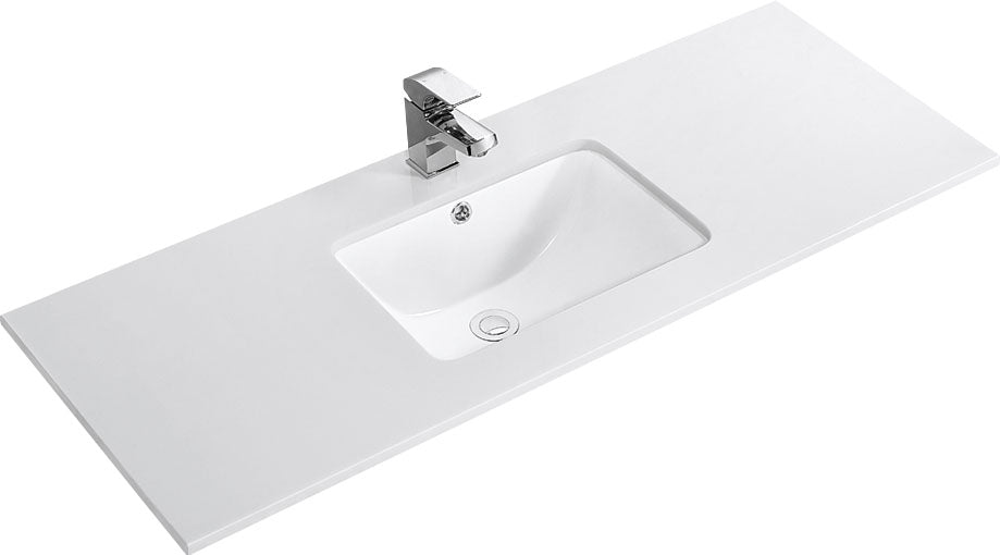 1500mm Single Bowl Vanity Top – Ceramic Basin with Tap Hole