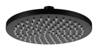 Black Round Shower Head – Ø 200mm with 7 Rubber Nipples and WELS 3 Star Rating