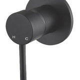 Black Round Wall Mixer – 35mm Cartridge, Ø 64mm Cover Plate for Modern Bathrooms