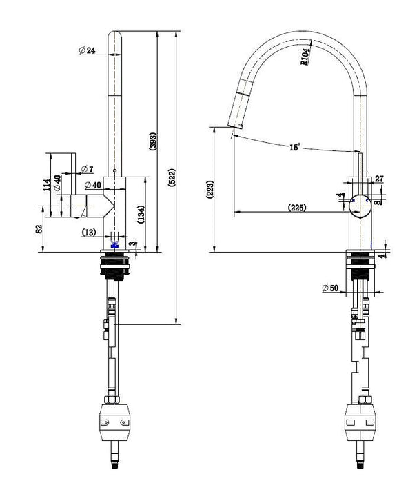 Chrome Pull Out Mixer
