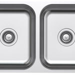 Undermount Sink BD-56 with polished stainless steel finish and two spacious bowls.