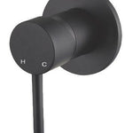 Black Round Wall Mixer – 35mm Cartridge, Ø 80mm Cover Plate for Modern Bathrooms