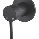 Black Round Wall Mixer – 35mm Cartridge, Ø 80mm Cover Plate for Modern Bathrooms