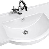 900mm Semi-Recessed Vanity Top – Ceramic Slimline Basin with Mini Thick Top