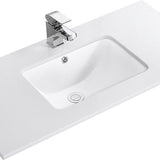 900mm Single Bowl Vanity Top – Gloss White Ceramic Basin with Tap Hole