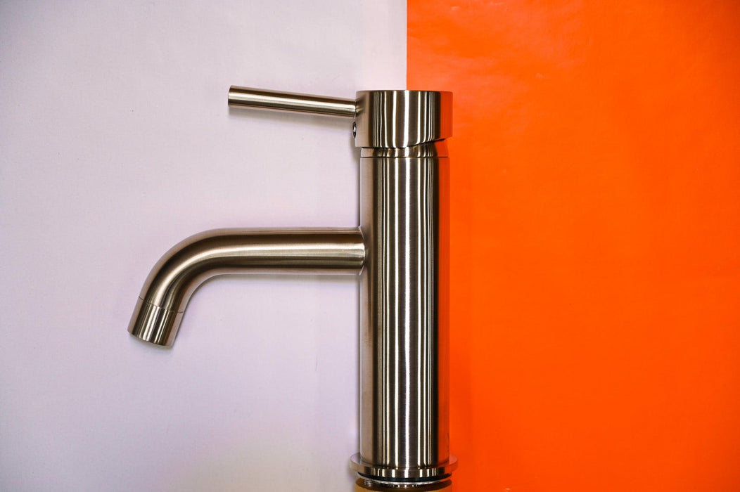 BNA-70E Brushed Nickel Basin Mixer - Modern faucet with 35mm cartridge and sleek brushed nickel finish.