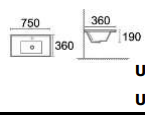 Ceramic Vanity Basin – Gloss White Top 750mmx360mmx190mm