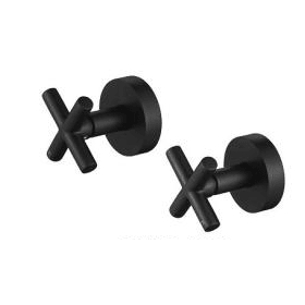 Onix Black Cross Handle Wall Taps