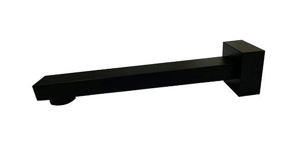 Black Rectangular Bath Spout – 180mm Wall-mounted Bath Spout with Matte Black Finish