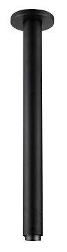 Black Round Ceiling Shower Arm – Available in 300mm and 600mm, with a sleek black matte finish