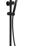 Black Round Shower Unit with Diverter – 200mm Showerhead, Brass Rail with Top Bracket Water Inlet, WELS 3 Star Rating