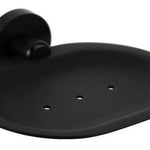 Black Round Soap Tray – Wall-mounted, Matte Black Finish for Modern Bathrooms