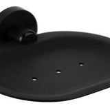 Black Round Soap Tray – Wall-mounted, Matte Black Finish for Modern Bathrooms