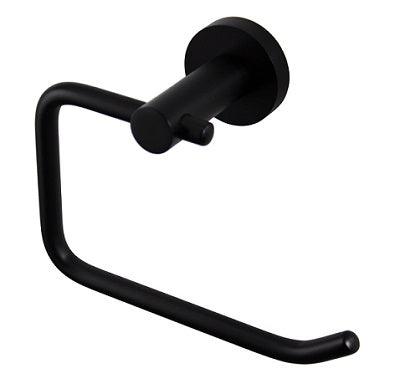 Black Round Toilet Paper Holder – Wall-mounted, Matte Black Finish for Modern Bathrooms