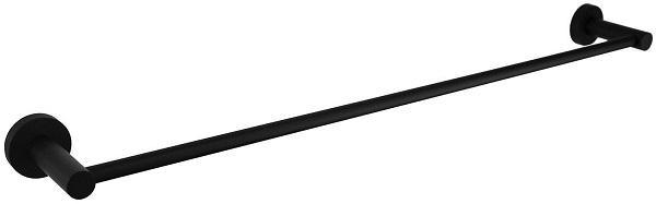 Round Single Towel Rail – 750mm, Wall-mounted Black Matte Finish for Modern Bathrooms