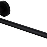 Black Round Towel Ring – Wall-mounted Bar Design, Matte Black Finish for Modern Bathrooms