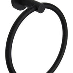 Black Round Towel Ring – Wall-mounted Matte Black Finish for Modern Bathrooms