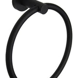 Black Round Towel Ring – Wall-mounted Matte Black Finish for Modern Bathrooms