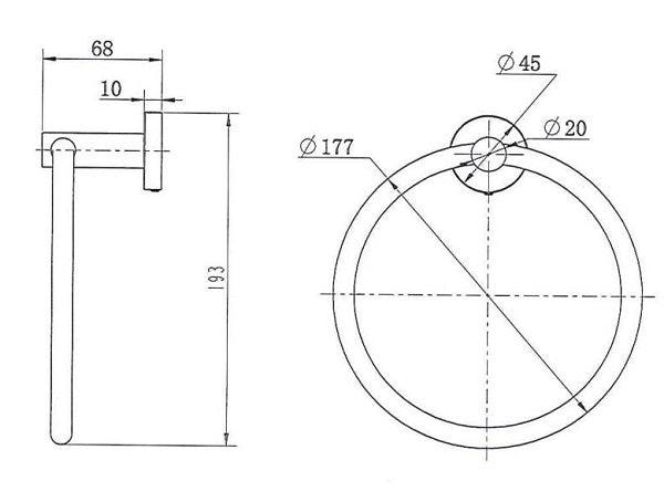 Black Round Towel Ring
