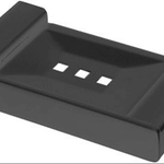 Black Soap Tray – 140mm modern matte black soap tray with raised edges for neat storage.