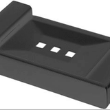 Black Soap Tray – 140mm modern matte black soap tray with raised edges for neat storage.