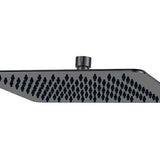 Black Square Shower Head, 250mm size with rubber nipples for an even water distribution, ideal for creating a luxurious rainfall shower experience.