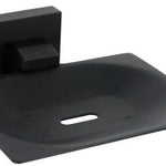 Black Square Soap Tray with a modern design and black matte finish, perfect for storing soap in a stylish and functional manner in your bathroom.