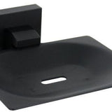 Black Square Soap Tray with a modern design and black matte finish, perfect for storing soap in a stylish and functional manner in your bathroom.