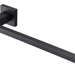 Black Square Towel Ring featuring a sleek square base and matte black finish, ideal for modern and contemporary bathroom designs.