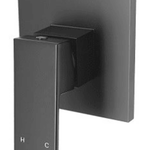 CHA-43W Black Square Wall Mixer – 35mm cartridge with sleek 110mm square cover plate, perfect for modern bathrooms.