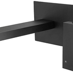 CHA-43M Black Wall Mixer with Spout – Stylish black wall mixer with 35mm cartridge and 155mm spout for modern bathrooms.