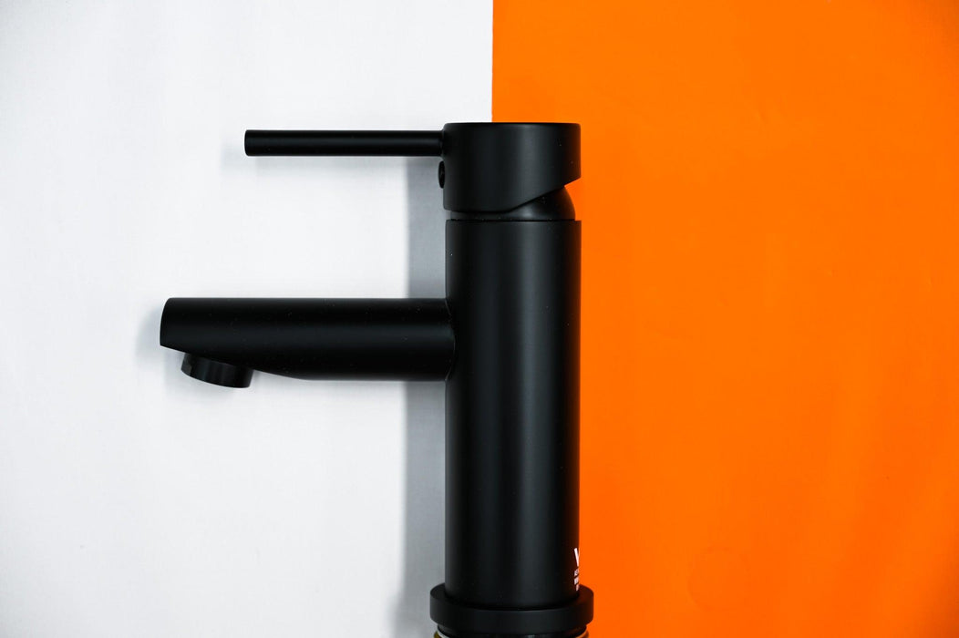 Black Round Basin Mixer – 35mm Cartridge with Matte Black Finish for Modern Bathrooms