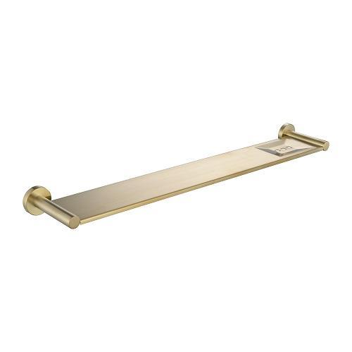 DG-5090-2 Brushed Gold Stainless Steel Shelf – 600mm x 96mm for modern bathroom organization.