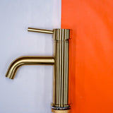 Brushed Gold Round Basin Mixer