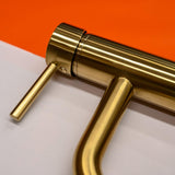 Brushed Gold Round Basin Mixer
