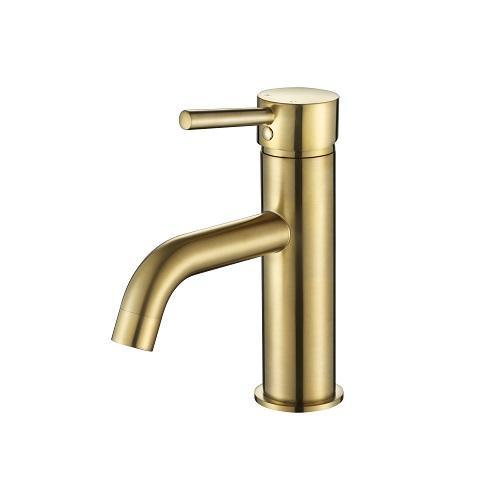 DGA-70E Brushed Gold Basin Mixer – Modern faucet with a 35mm cartridge and sleek brushed gold finish.