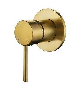 Marbella Brushed Gold Round Wall Mixer
